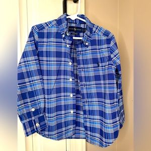 Ralph Lauren/Polo plaid stripe long sleeve button down shirt. Size 4.